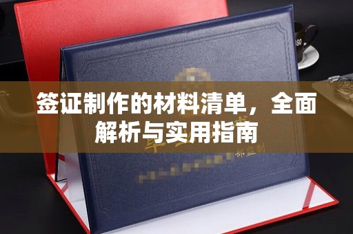 建阳签证制作的材料清单，全面解析与实用指南